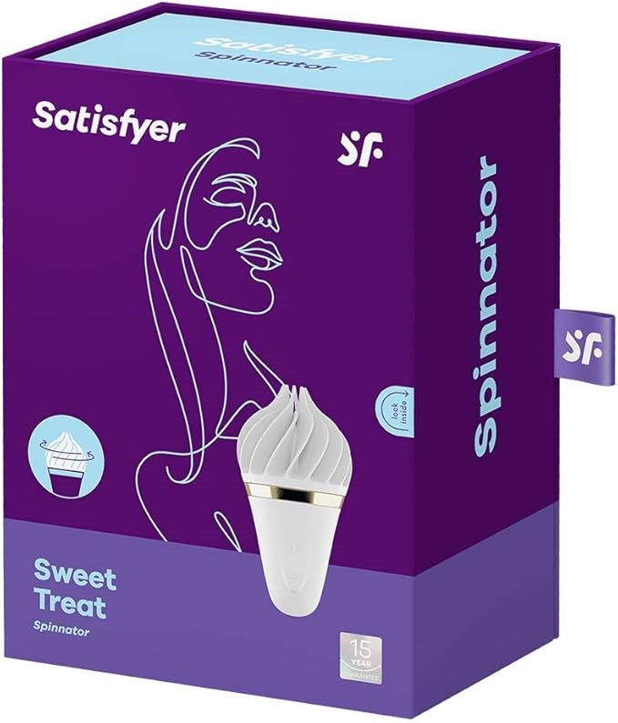 Satisfyer Sweet Treat Lay On Clitoral Vibrator White/Gold - Clit Ticklers and Pulsators