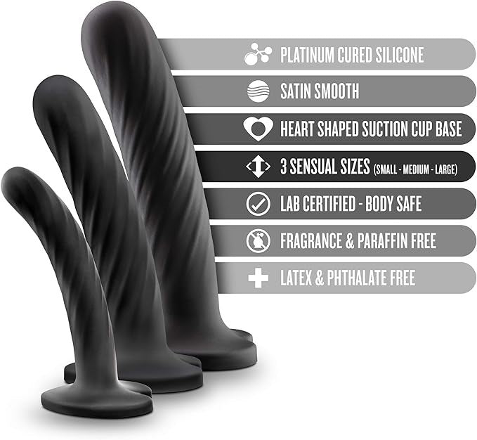 Temptasia Twist Silicone Dildo Kit Set of Three - Realistic Dildos