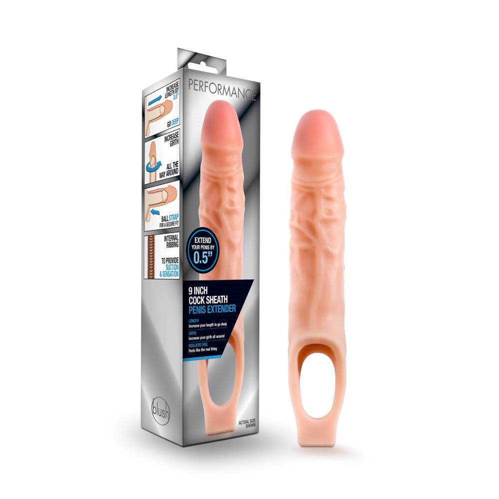 Performance Mens Cock Sheath Penis Extender Vanilla - Pumps, Extenders and Sleeves