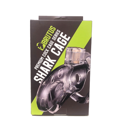 Brutus Shark Male Chastity Cage Clear - Male Chastity