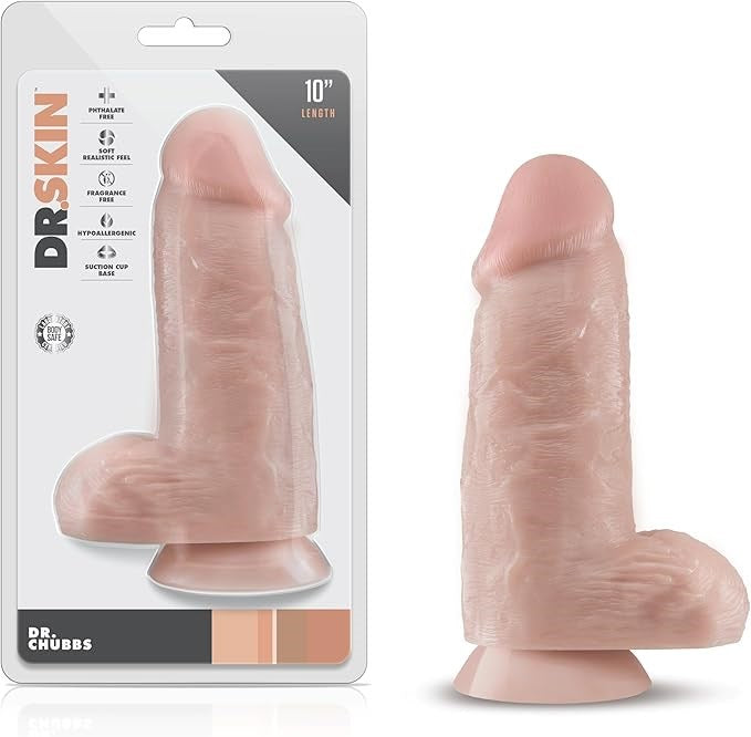 Dr Skin Dr Chubbs LIfelike Texture Realistic Cock Vanilla - Realistic Dildos