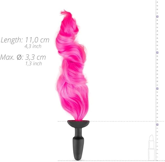 Fetish Collection Silicone Butt Plug With Tail Pink - Butt Plugs