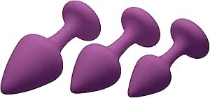 Frisky Purple Pleasures Silicone Anal Plugs 3 Piece - Butt Plugs