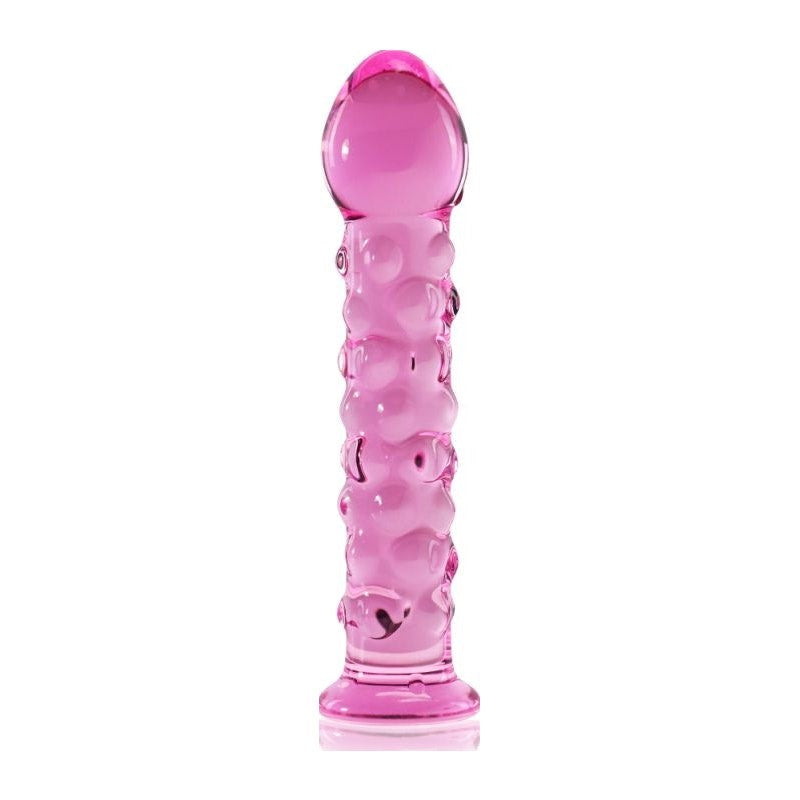 Lovetoy Glass Romance 2 Glass Dildo 7 Inch Pink - Glass Sex Toys