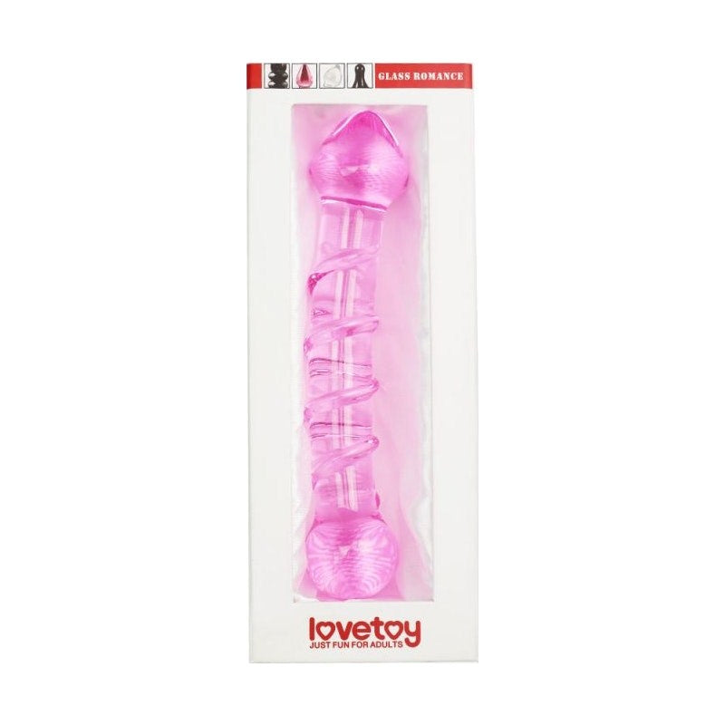 Lovetoy Glass Romance 5 Glass Dong 7 Inch Pink - Glass Sex Toys