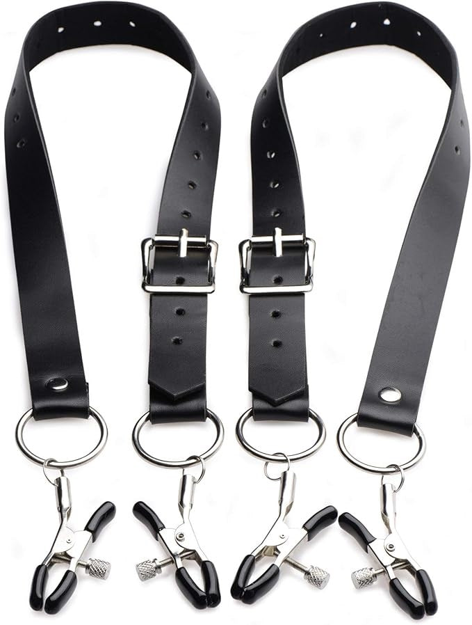 Master Series Labia Spreader Straps with Clamps - Pussy And Clit Toys