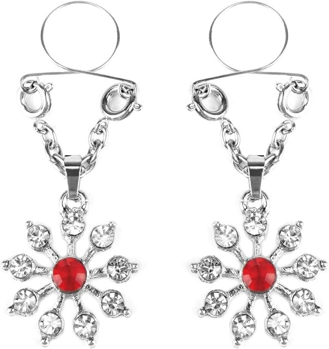 Peekaboo Pasties Ruby and Diamond Star Nipple Jewellery - Breast and Nipple Toys