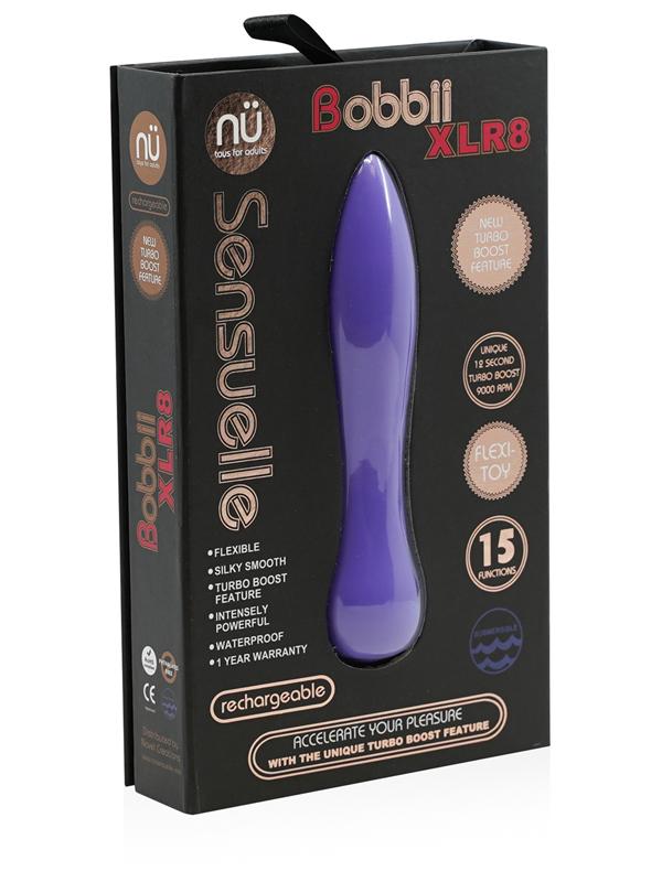 Nu Sensuelle Bobbii XLR8 15-Function Rechargeable Bullet Vibrator with Turbo Boost - - Bullet Vibrators