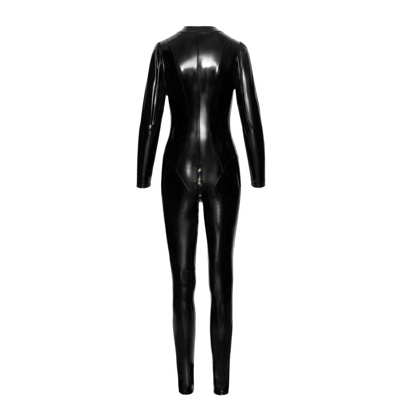 Noir Handmade Long Button Up PVC Overall Women Dress Black - Her Fetish