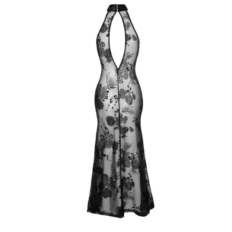 Noir Handmade Long Tulle Bondage Play Women Dress Black - Her Fetish