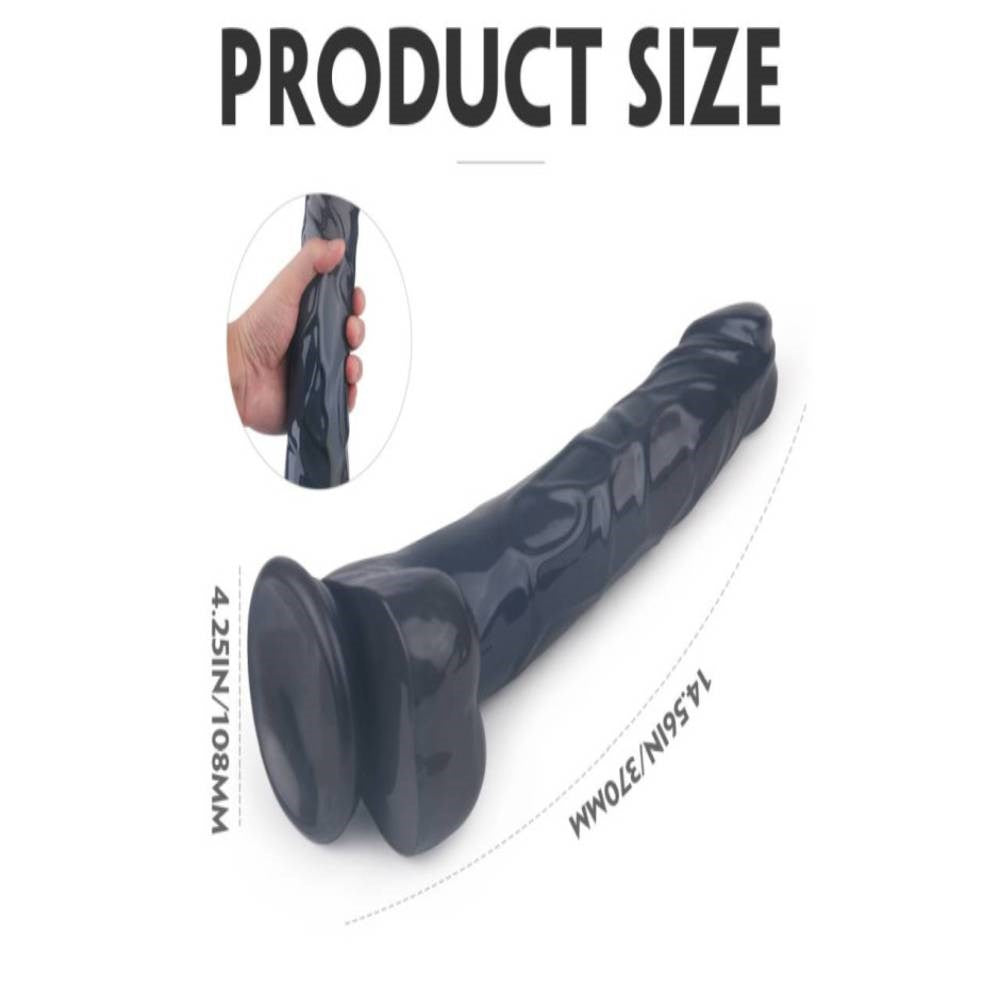 S-Hande King Kong Realistic Dong With Balls Black - Realistic Dildos