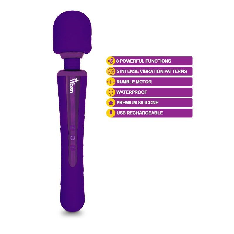 Viben Obsession Rechargeable 8 Functions Body Wand Massager - Body Wands