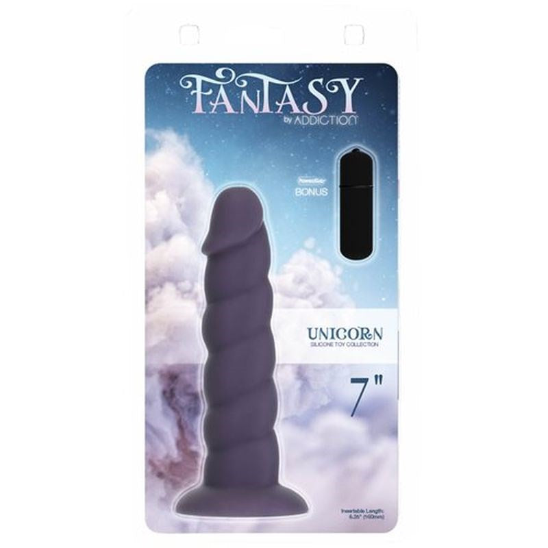 Addiction Unicorn Realistic Dildo 7 inch Purple - Realistic Dildos