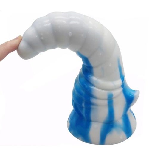 Faak Bull Horn Anal Dildo Blue / White - Anal Dildos
