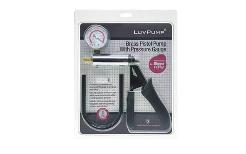 LuvPump Brass Pistol Penis Pump by Shots Toys - Penis Pumps And Stretchers