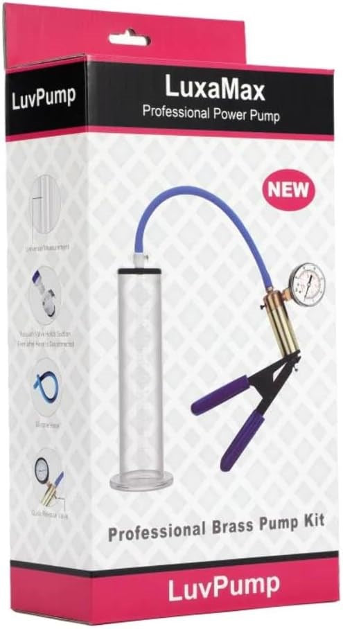 LuvPump LuxaMax Brass Handle Penis Pump Set With Gauge - Penis Pumps And Stretchers