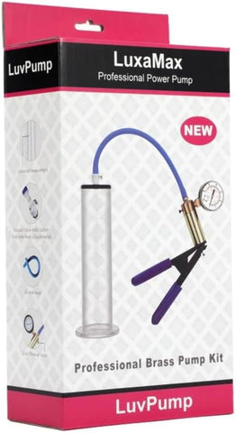 LuxaMax Brass Handle Penis Pump Set by Shots Toys - Penis Pumps And Stretchers