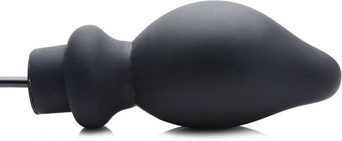 Master Series Ass Pand Large Inflatable Silicone Butt Plug Black - Butt Plugs