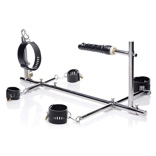 Imprisoned Metal Stockade with Dildo by XR Brands - Sex Furniture
