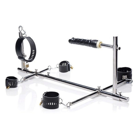 Imprisoned Metal Stockade with Dildo by XR Brands - Sex Furniture