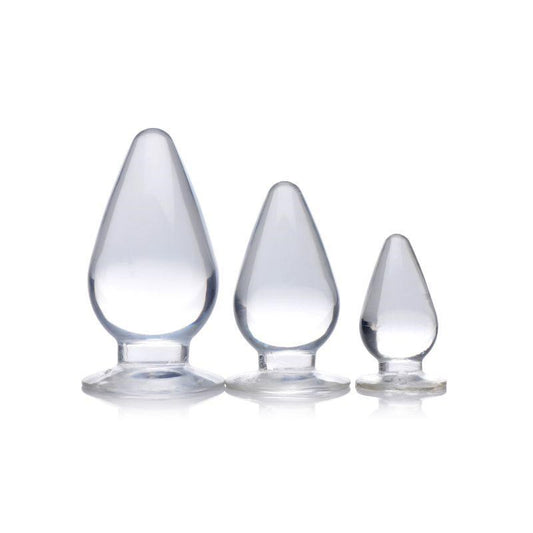 Master Series Triple Cones Anal Plug Set 3 Piece Clear