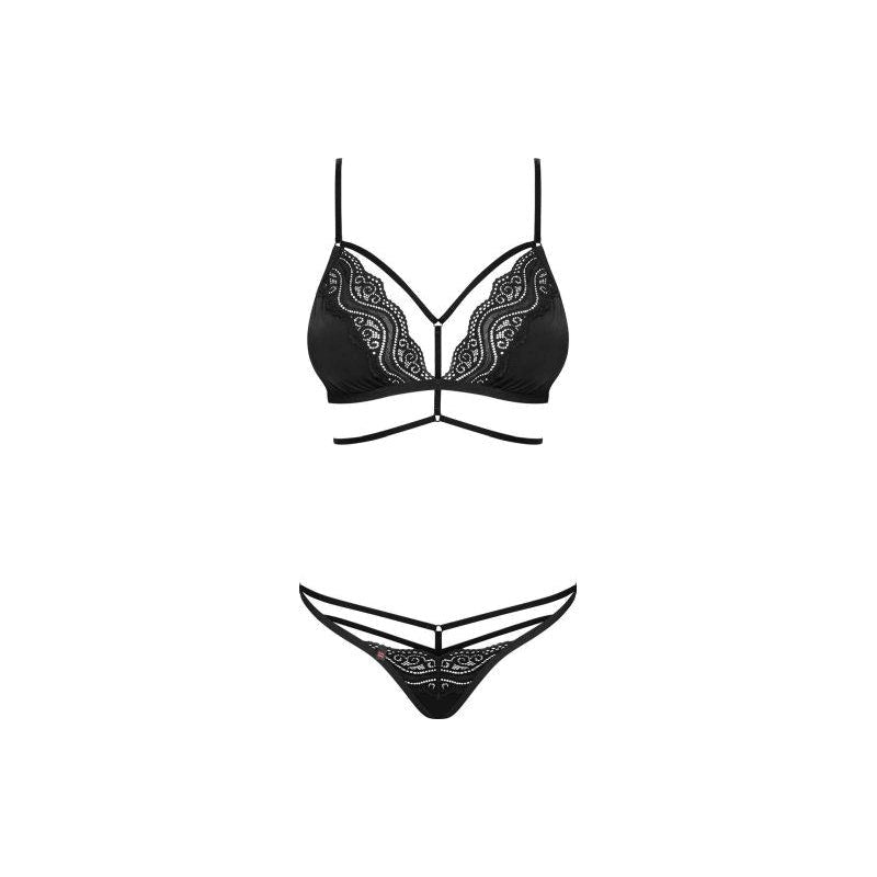 Obsessive Diyosa Panty and Bra Set 2 Piece Black - Bras and Bra Sets