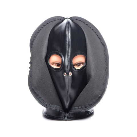 Strict Zip Front Bondage Hood by XR Brands - Bondage Hoods