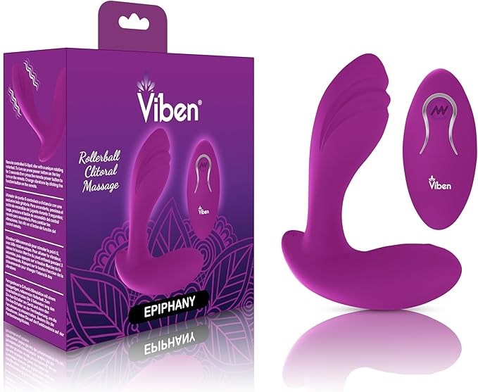 Viben Epiphany Rollerball Dual-Stim Massager With Remote Berry - Personal Massagers