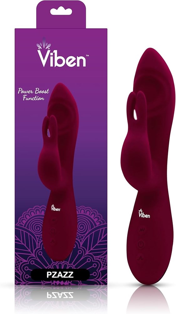 Viben Pzazz Rechargeable Thumping Rabbit Vibrator Ruby - Rabbit Vibrators