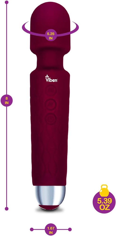 Viben Tempest Rechargeable Body Wand Massager Ruby - Body Wands
