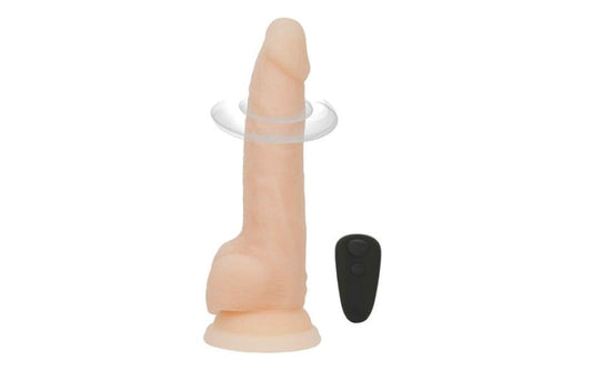 Addiction Rotating Vibrating Dildo With Remote 8 Inch Vanilla