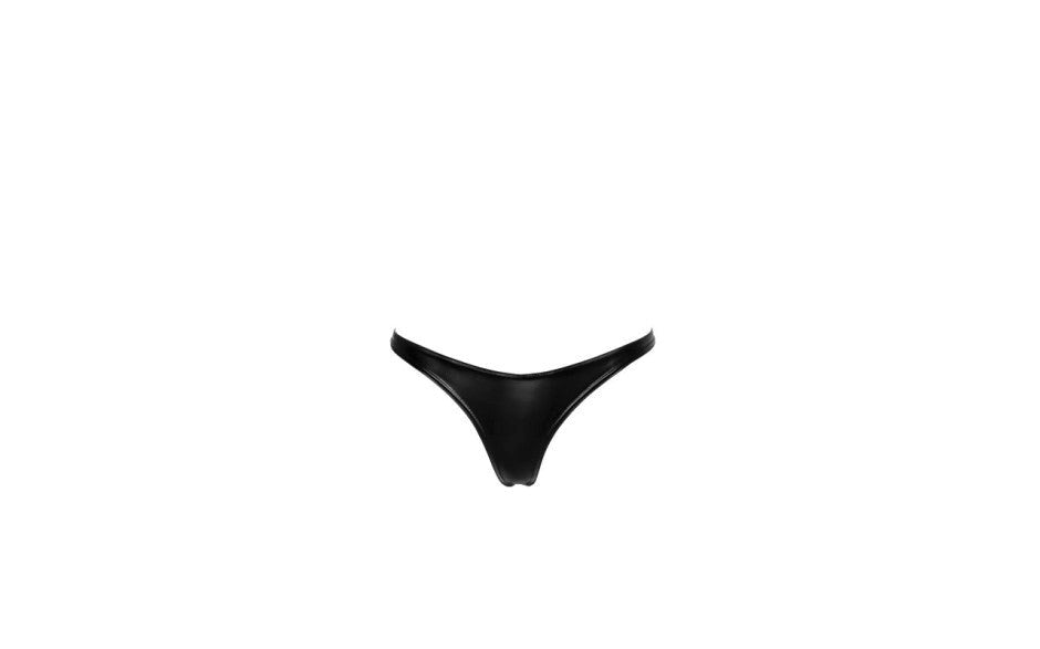 Noir Handmade Power Wetlook Womens Thong Black - Her Fetish