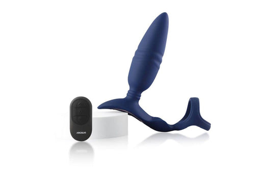 Arosum Ring n Rear Dual Thrusting Anal Probe With Cock Ring & Remote