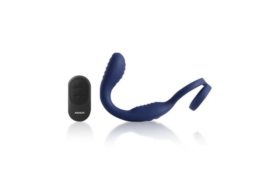 Arosum VibraDuo Vibrating Anal Probe & Perineum Stimulator With Cock Ring