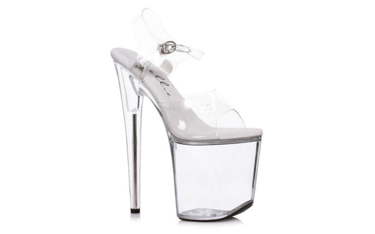 Ellie Shoes 8 Inch Platform Sandal Clear