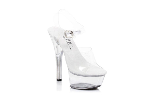 Ellie Shoes Clear Sandal With 6 Inch Stilettos
