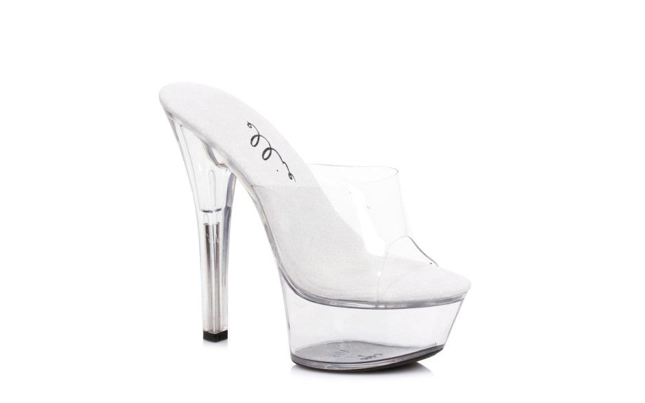 Ellie Shoes Slip On Sandal Clear With 6 Inch Stilettos - Womens Footwear
