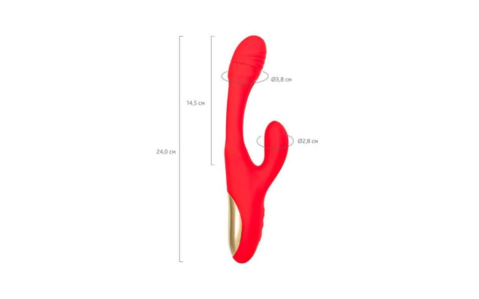 JOS Patti Moving Tongue Multi Function Rabbit Vibrator Red - Rabbit Vibrators