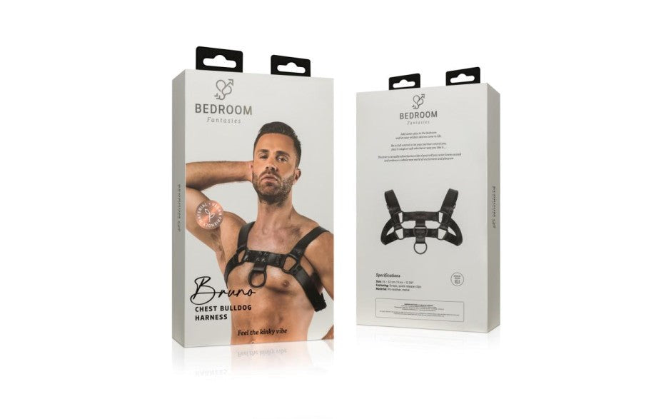 Bedroom Fantasies Bruno Fetish Play Harness Black - Cuffs And Restraints