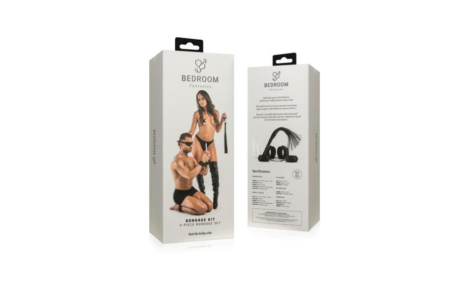 Bedroom Fantasies Kinky Bondage Set 5 Piece Black - Bondage Kits