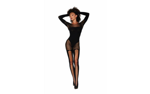 Dreamgirl Lingerie Seamless Opaque Fishnet Bodystocking - Body Stockings