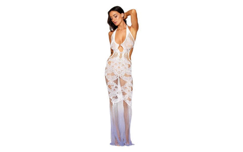 Seamless Women Bodystocking Gown With Lace Pattern - Body Stockings