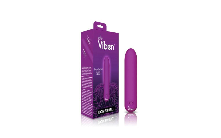 Viben Bombshell 5 Speed USB Rechargeable Mighty Bullet Vibrator Berry - Bullet Vibrators