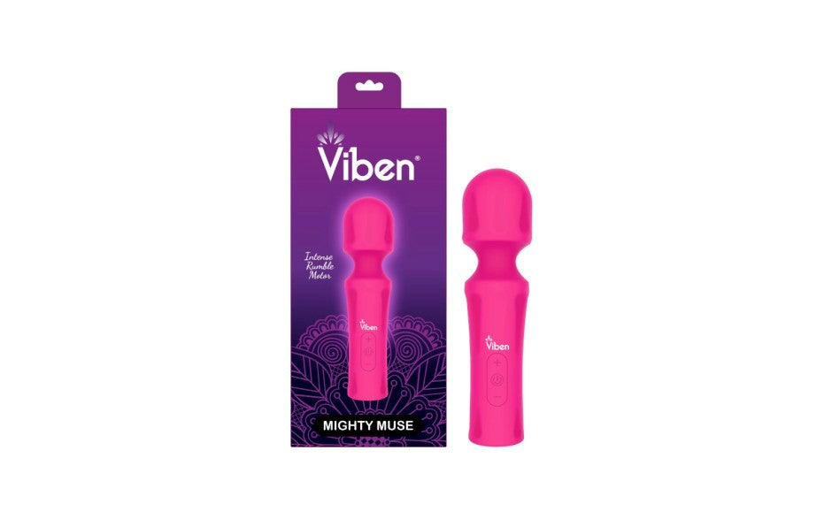 Viben Mighty Muse Vibrating Body Wand Massager Hot Pink - Body Wands