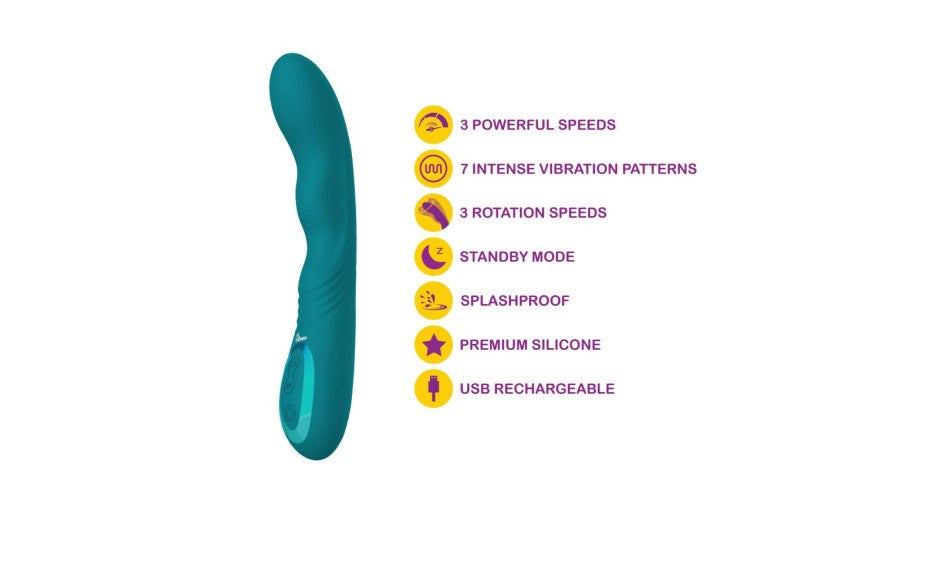 Viben Swagger Rechargeable 10 Function G Spot Vibrator Ocean - G-Spot Vibrators