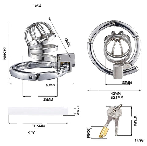 Stainless Steel Adjustable Male Chastity Cock Cage - Male Chastity