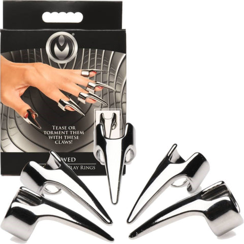 Master Series Clawed 5 Piece Sensation Play Finger Rings - Electro Sex