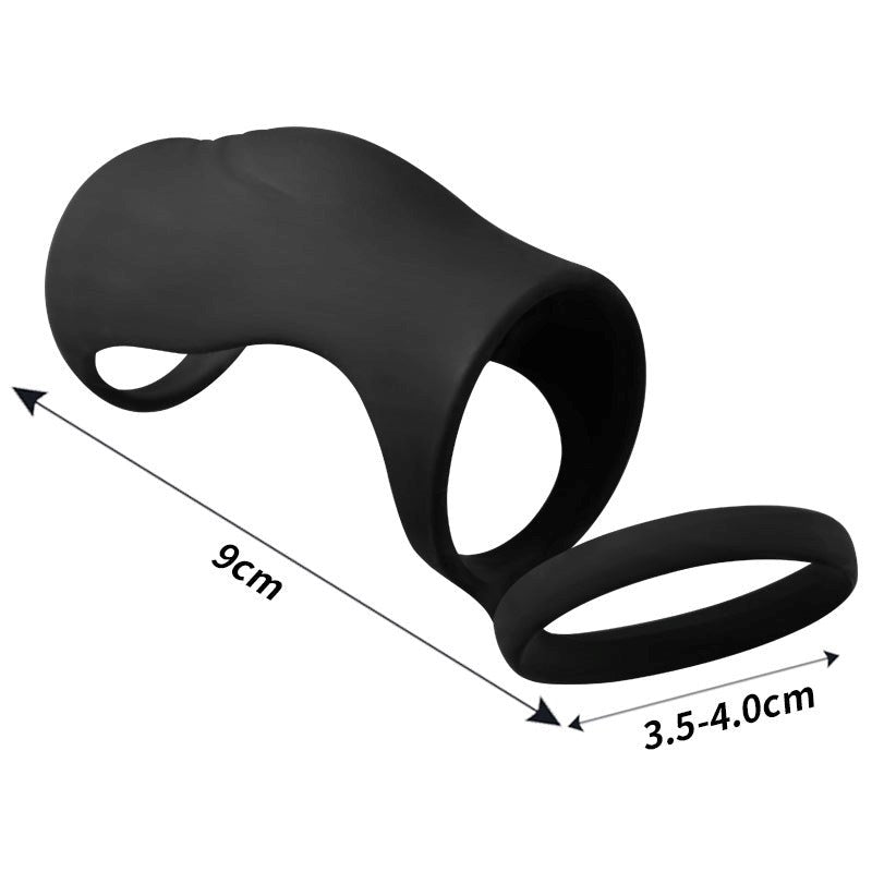 Silicone Dual Cock Ring Penis Sleeve by BDStyle - Penis Sleeves and Extenders