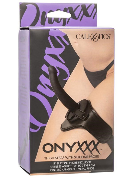California Exotics Onyxxx Thigh Strap On With Silicone Probe