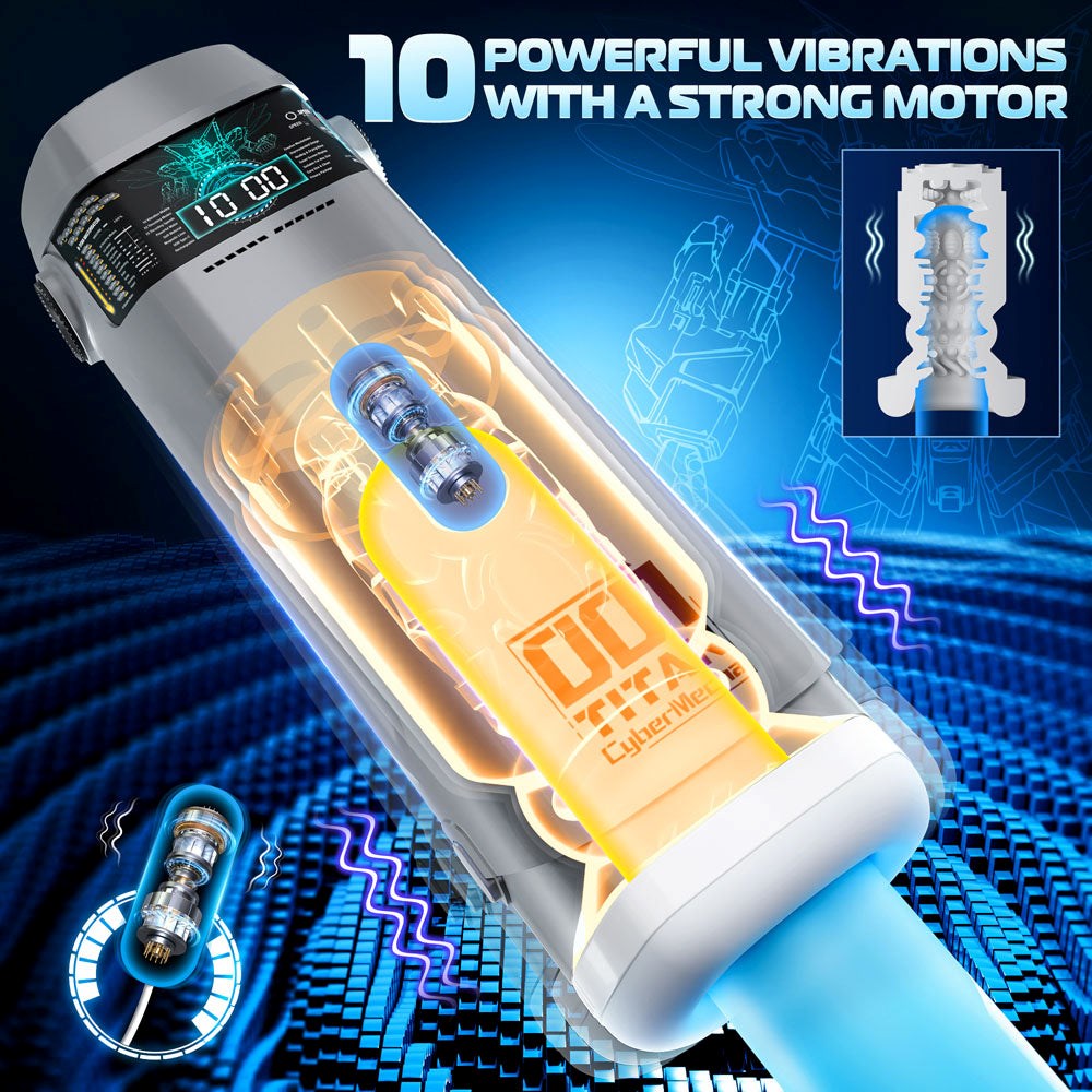 CyberSkin B-Titan Thrusting Auto Male Masturbator Grey - Masturbators and Strokers